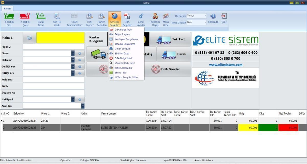 e-İrsaliye Entegrasyonlu Kantar Programı e-İrsaliye Entegrasyonlu Kantar Programı
